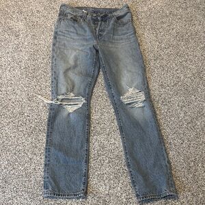 Levi's Distressed Blue Straight Jeans